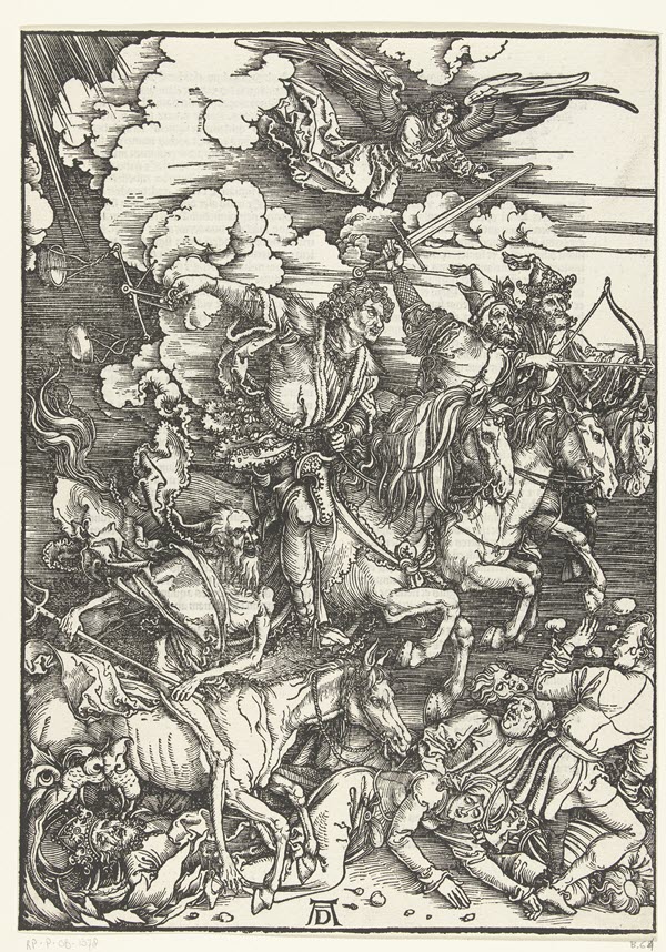 De vier ruiters van de apocalyps- Albrecht Durer 1511 - 600x800
